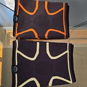 Performance Knee Sleeves Pair - Black with Orange & Cream Accents